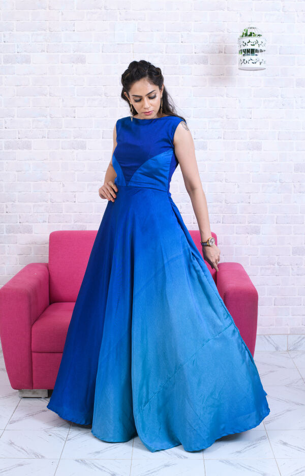 Navy Blue Color Designer Gown Dress – TheDesignerSaree