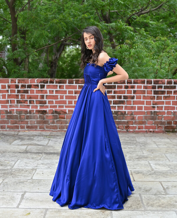 Buy STYLEWORD Women's Off Shoulder Elegant Maxi Long Dress(Royal Blue,M) at  Amazon.in