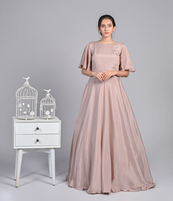 Buy Minimalist Wedding Dress Long Sleeves/wrapped 100% Silk Dress/long Silk  Dress/simple Wedding Dress/puffed Sleeves /winter Wedding Dress Online in  India - Etsy