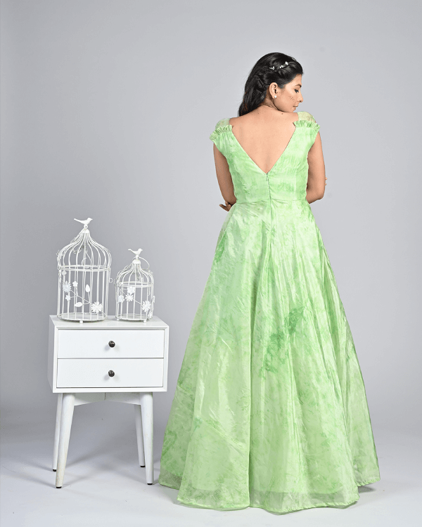 Meadow Dress- Light green Color dress with cotton inner – BHARTI's at White  Solitaire