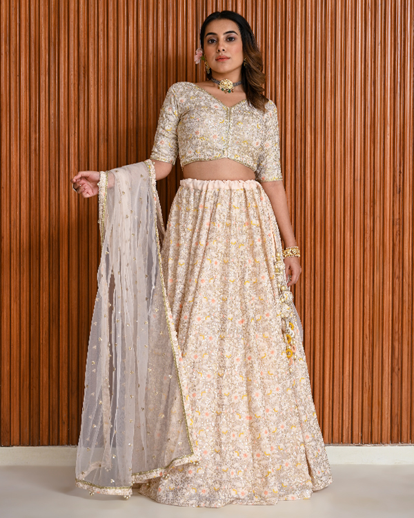 Buy Wedding Wear Pink Lucknowi Work Two Tone Ready To Wear Lehenga Choli  Online From Surat Wholesale Shop.
